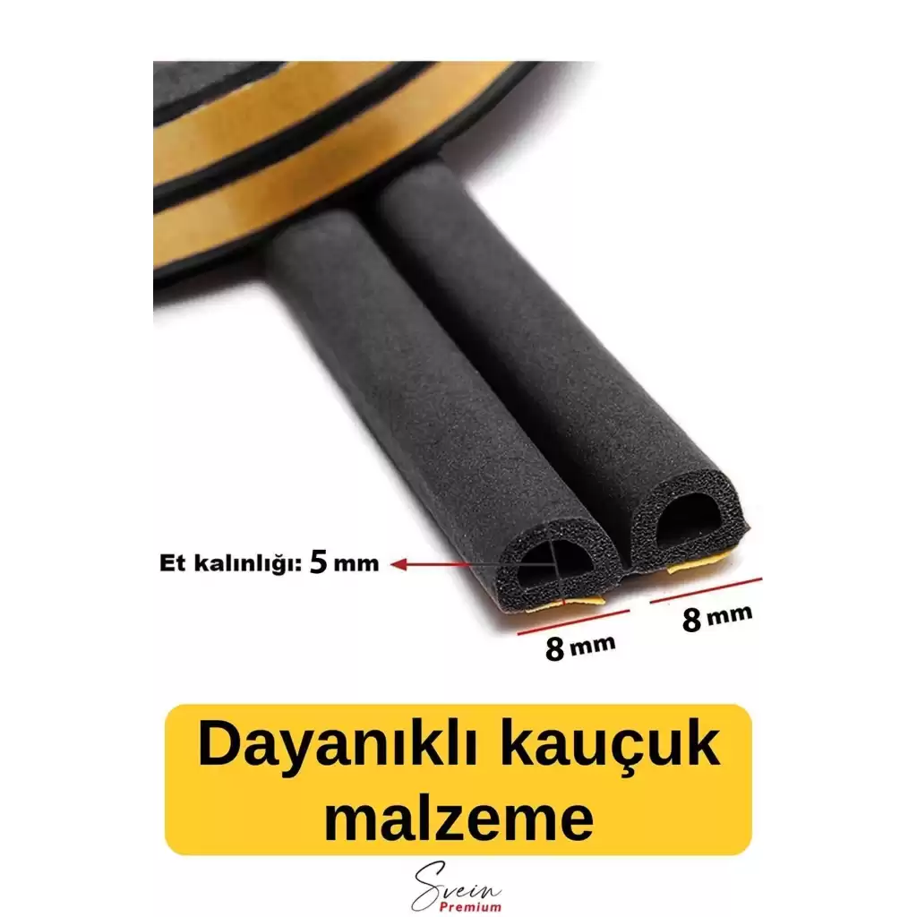 Kapı Ve Pencere Soğuk Izolasyon Bandı Fitili Kendinden Yapışkanlı Kauçuk Yalıtım Bant 2x10 = 20 Mt