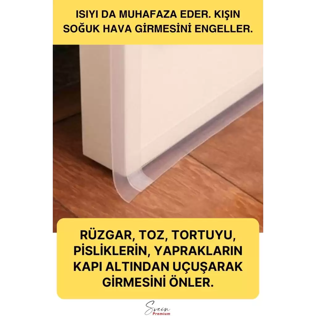 Rüzgar Ses Toz Böcek Önleyici Kapı Altı Isı Yalıtım Soğuk Kesici Şerit Bant Şeffaf 40 Mm X 3 Mt