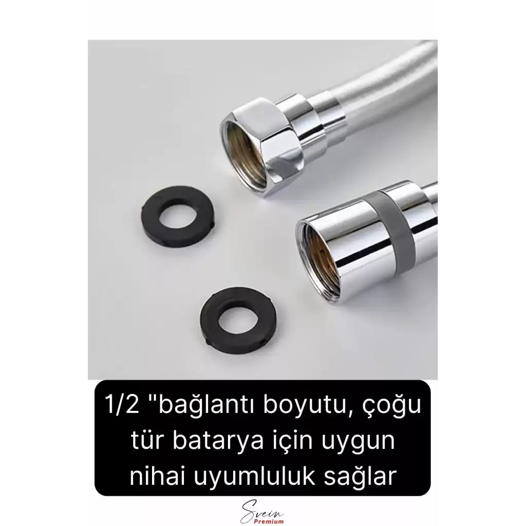 Gümüş Dayanıklı Esnek Kırılmaz Çatlamaz Patlamaz Sızdırmaz Pvc Banyo Duş Musluk Hortumu 1,5 Metre