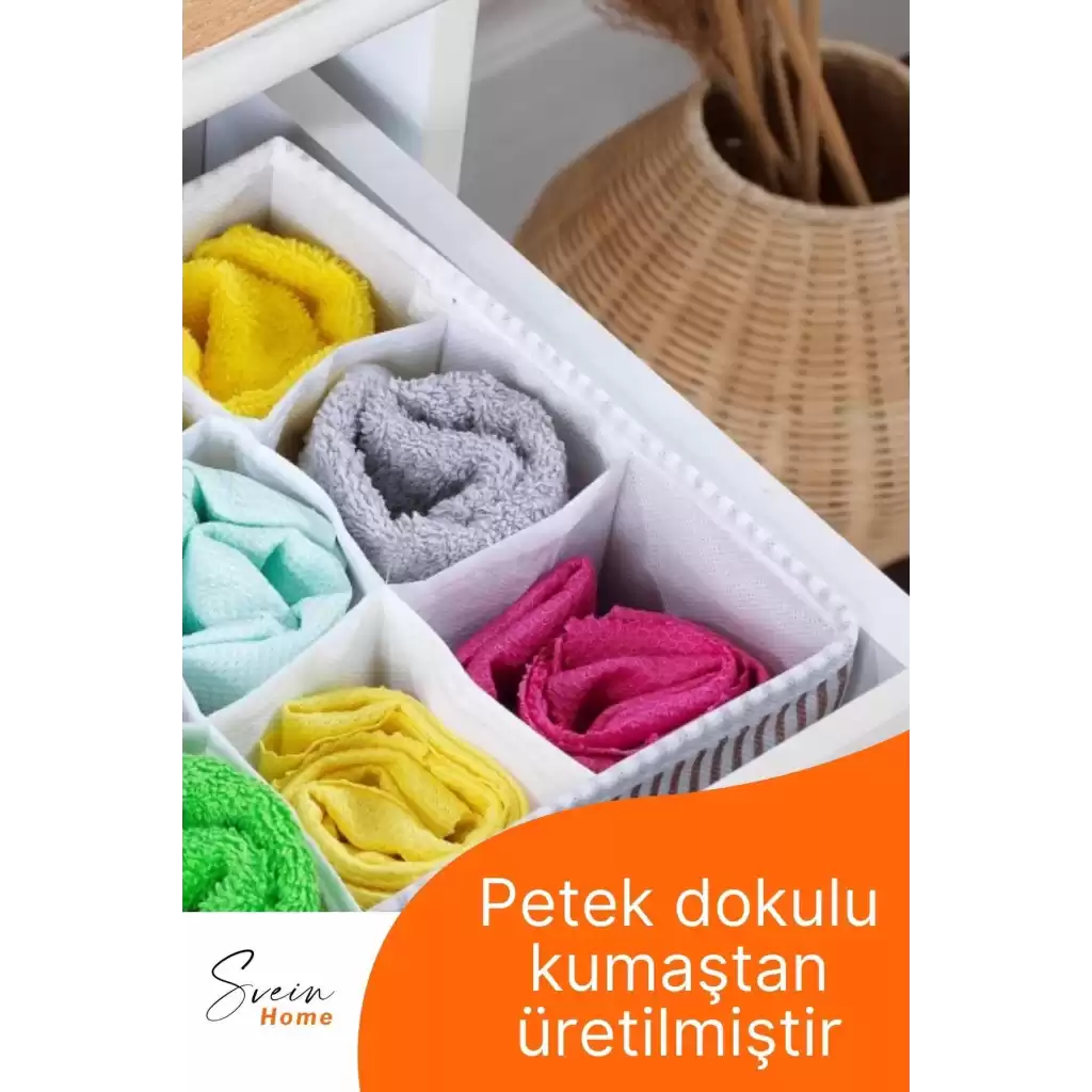 12 Bölmeli Çekmece İçi Düzenleyici Çok Amaçlı Pratik Takı Çorap Kravat Eşarp Gardrop Organizer Kutu