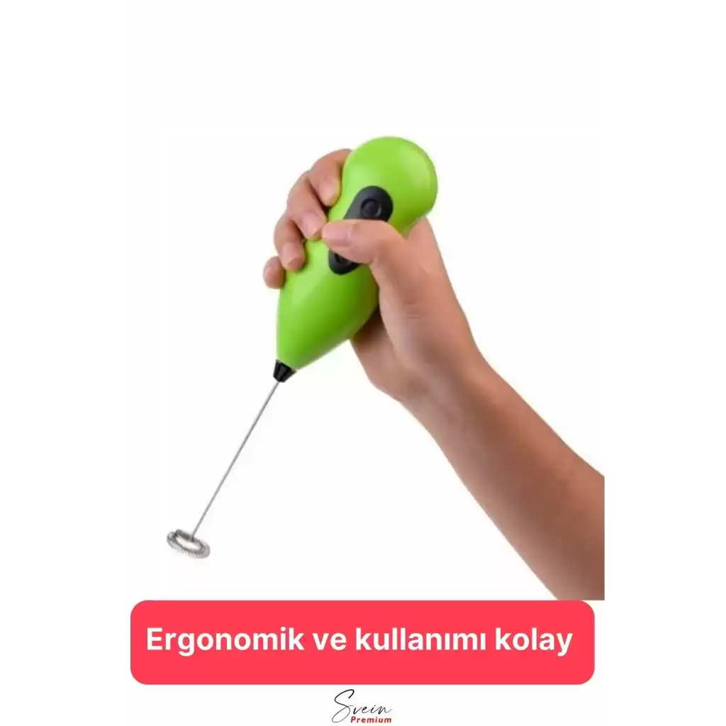Kahve Süt Köpürtücü Cappuccino Yumurta Sos Krema Çırpıcı Çelik Uçlu Pratik Pilli Mini Karıştırıcı