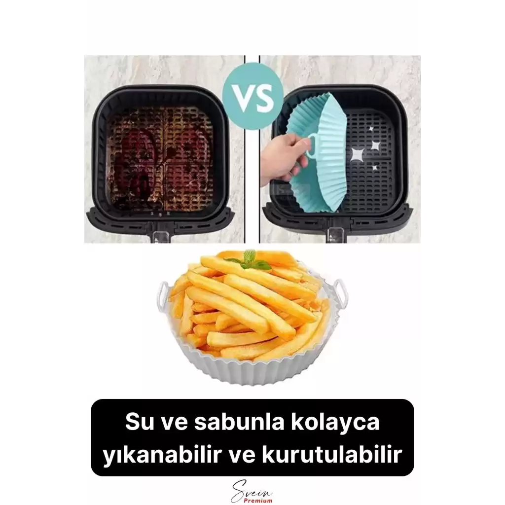 Isıya Dayanıklı Esnek Yıkanılabilir Yapışmaz Silikon Fırın Ve Airfryer Yuvarlak Model Pişirme Matı