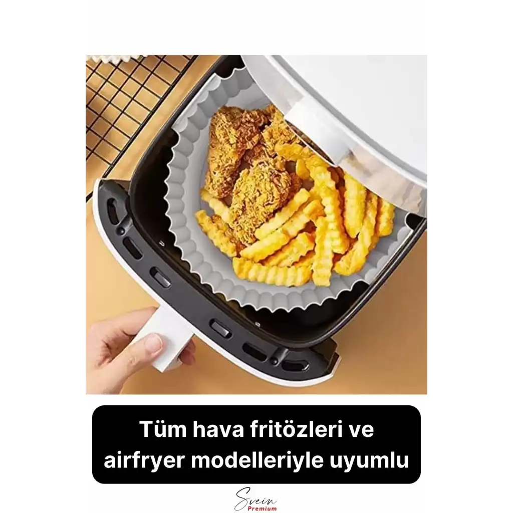 Isıya Dayanıklı Esnek Yıkanılabilir Yapışmaz Silikon Fırın Ve Airfryer Yuvarlak Model Pişirme Matı