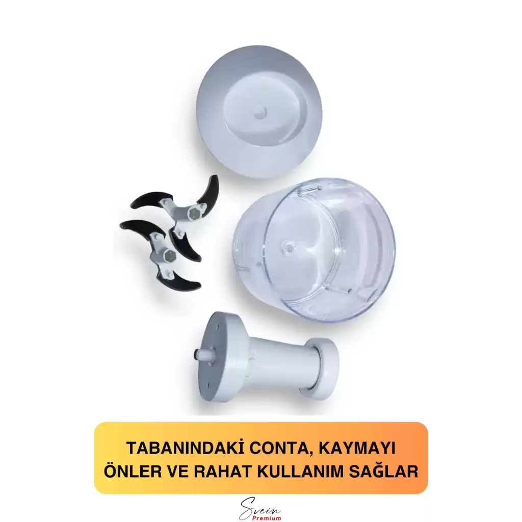 Paslanmaz Çelik Bıçaklı El Robotu Pratik Taşınabilir Basmalı El Blender Soğan Sebze Meyve Doğrayıcı