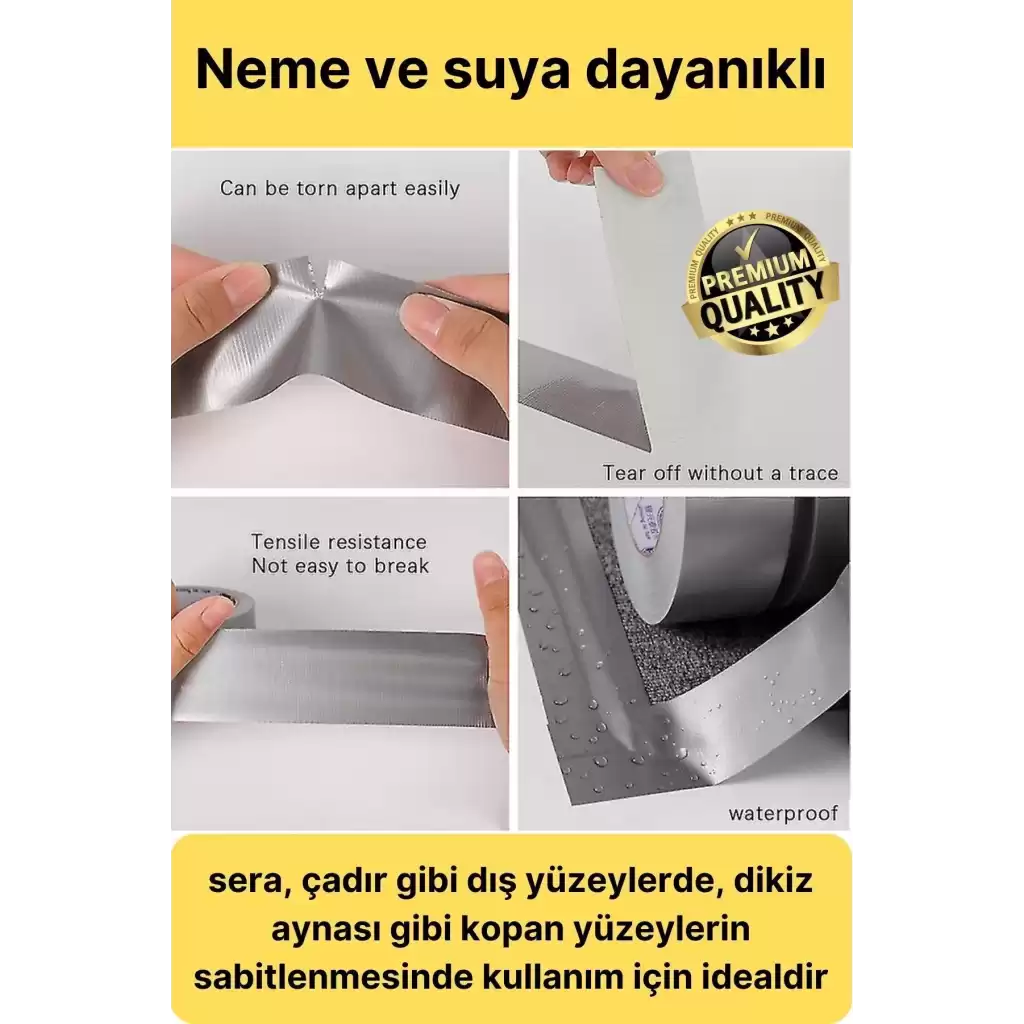 Çok Amaçlı Su Geçirmez Sızdırmaz Dayanıklı Boru Çatlak Onarım İzolasyon Siyah Tamir Bandı 48mm 10mt