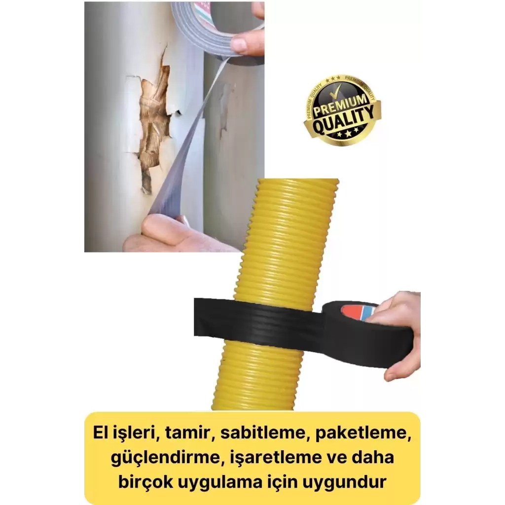 Çok Amaçlı Su Geçirmez Sızdırmaz Dayanıklı Boru Çatlak Onarım İzolasyon Siyah Tamir Bandı 48mm 10mt
