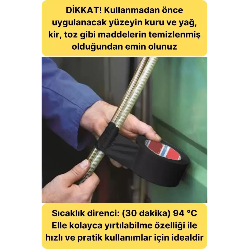 Çok Amaçlı Su Geçirmez Sızdırmaz Dayanıklı Boru Çatlak Onarım İzolasyon Siyah Tamir Bandı 48mm 10mt