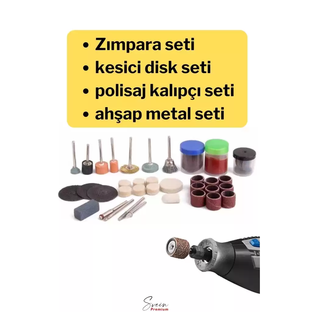 Hobi Gravür Dremel Taşlama Ucu Mini Metal Ahşap Oyma Seti Parlatma Çapak Alma 105 Parça Kalıpçı Seti