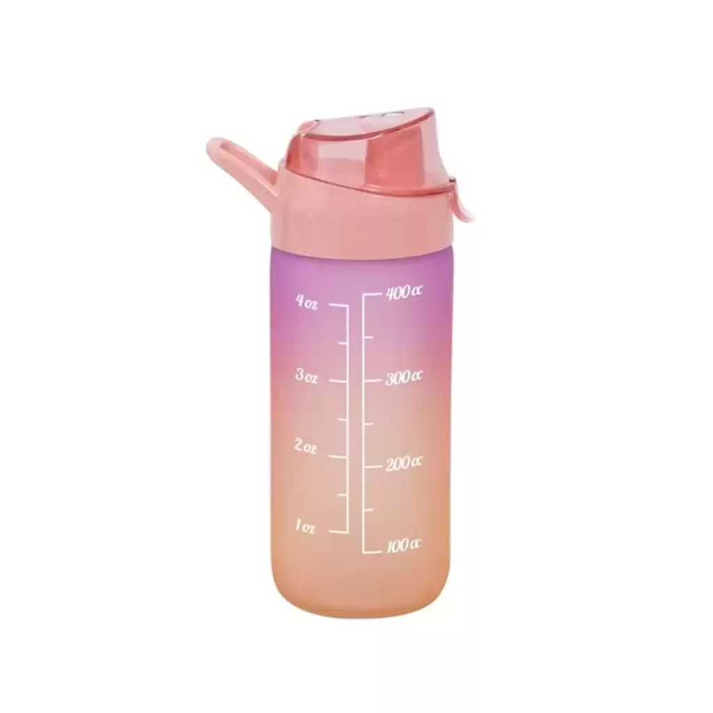 Motivasyonel Cam Su Şişesi Çift Renkli Kapaklı Sızdırmaz Akıtmaz Sporcu Suluk Bpa İçermez 500 ml