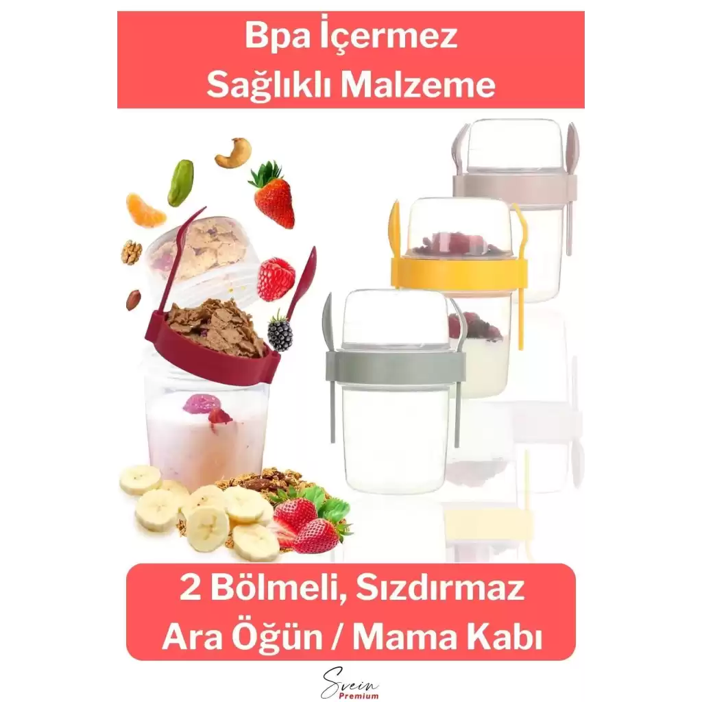 Saklama Kabı Kapaklı Erzak Beslenme Çantası Detox Müsli Diyet Kabı Çok Renkli Container 650 ml
