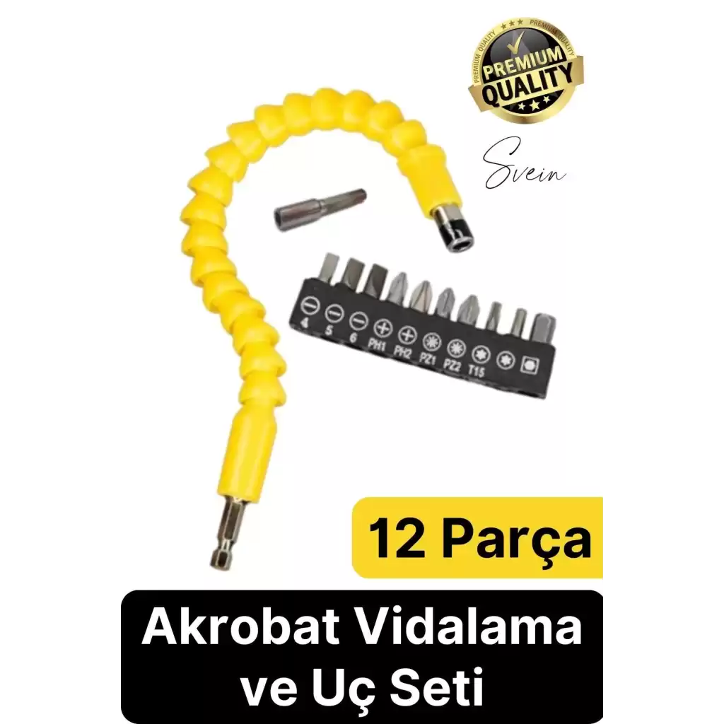 Esnek Matkap Ucu Şaft Uzatma Aparatı Bits Bükülebilir Akrobat Tornavida Vidalama Eklentisi 300 mm