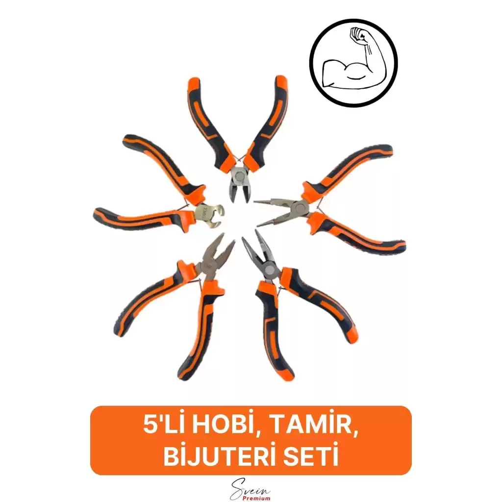 Mini Takı Bijuteri Seti Dayanıklı Kesme Kıvırma Pense Yan Keski Karga Burun Hobi Alet Takımı 5li