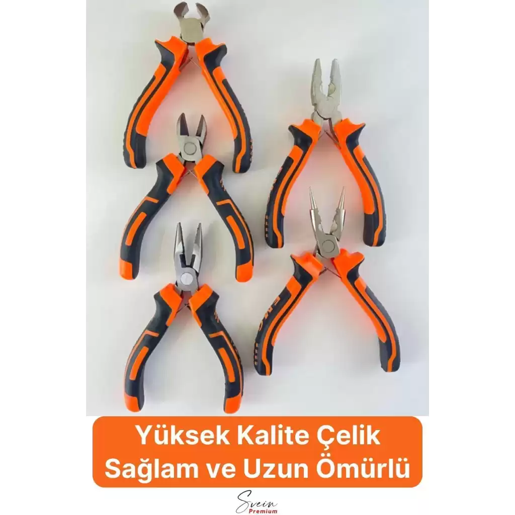 Mini Takı Bijuteri Seti Dayanıklı Kesme Kıvırma Pense Yan Keski Karga Burun Hobi Alet Takımı 5li