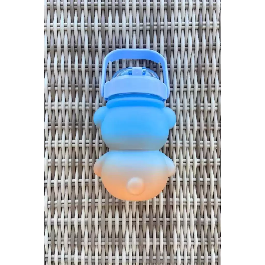 Pipetli Kapaklı Sevimli Ayıcık Suluk Matara Smile Sızdırmaz Dayanıklı Bpa İçermez Okul Çocuk Matara