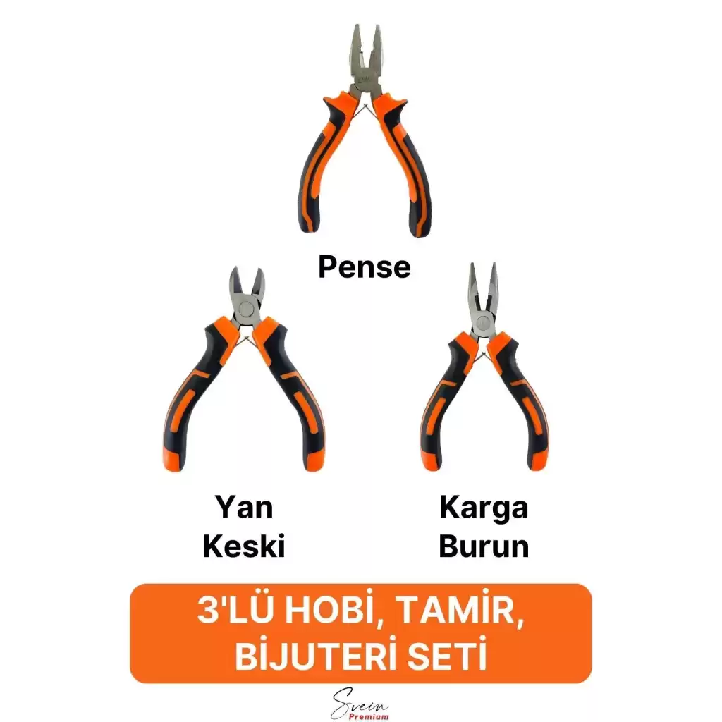 Mini Takı Bijuteri Seti Dayanıklı Kesme Kıvırma Pense Yan Keski Karga Burun Hobi Alet Takımı 3lü