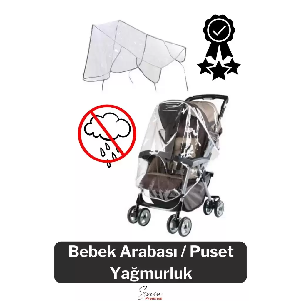 Premium Bebek Arabası Puset Şeffaf Yağmurluk Rüzgar Engelleyici Koruyucu Muşamba Örtü Dayanıklı