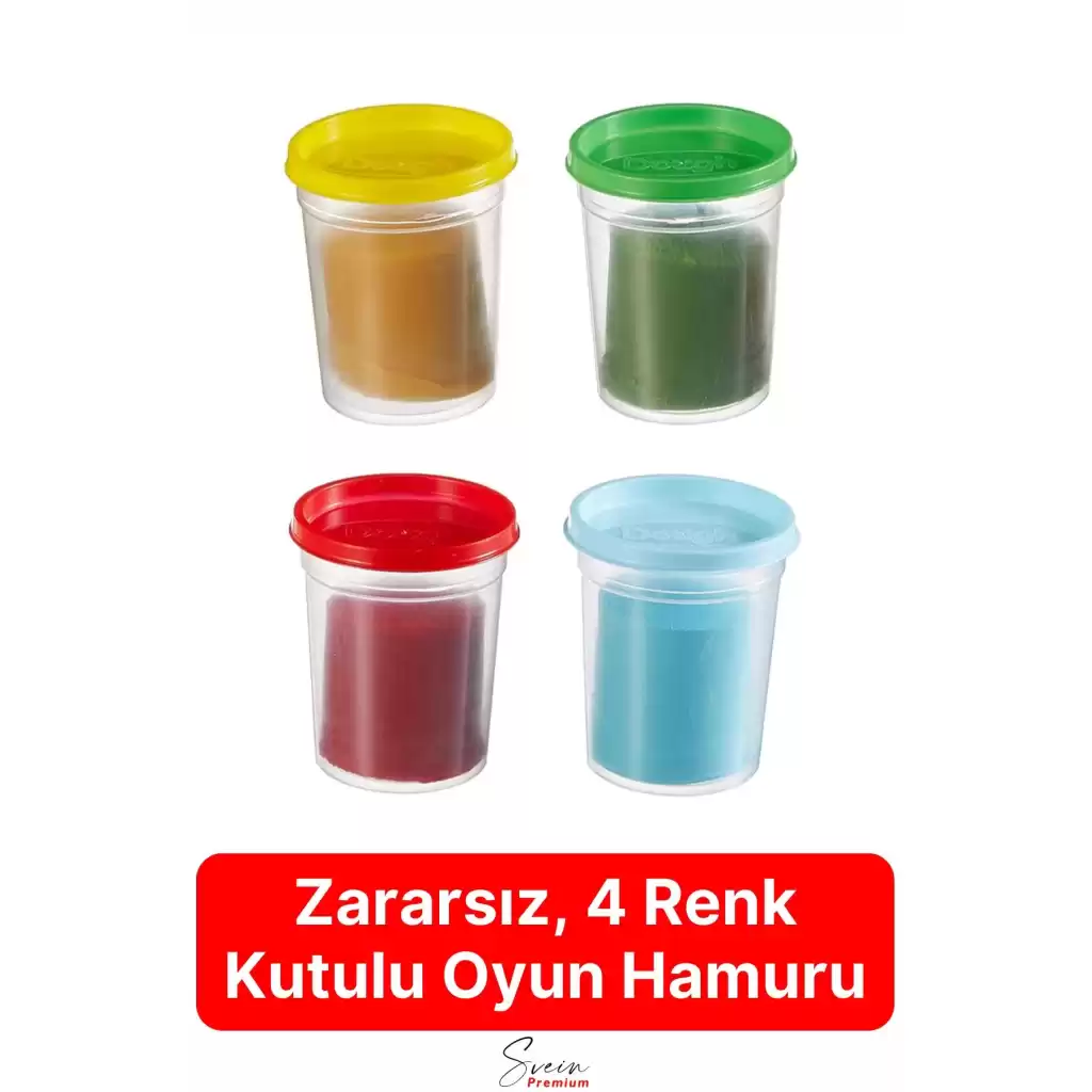 Eğitici Yaratıcı 4x120 gr Play Dough Zararsız Çocuklar İçin Güvenli Eğlenceli Oyun Hamuru Seti