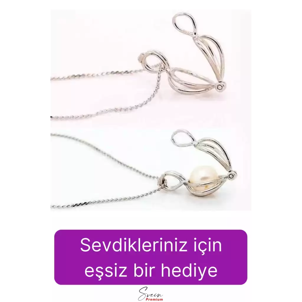 Özel Üretim Kutulu İstiridye İçinde Sevgiliye Anneye Gerçek İnci Kolye Hediye Kadın Aksesuar Seti