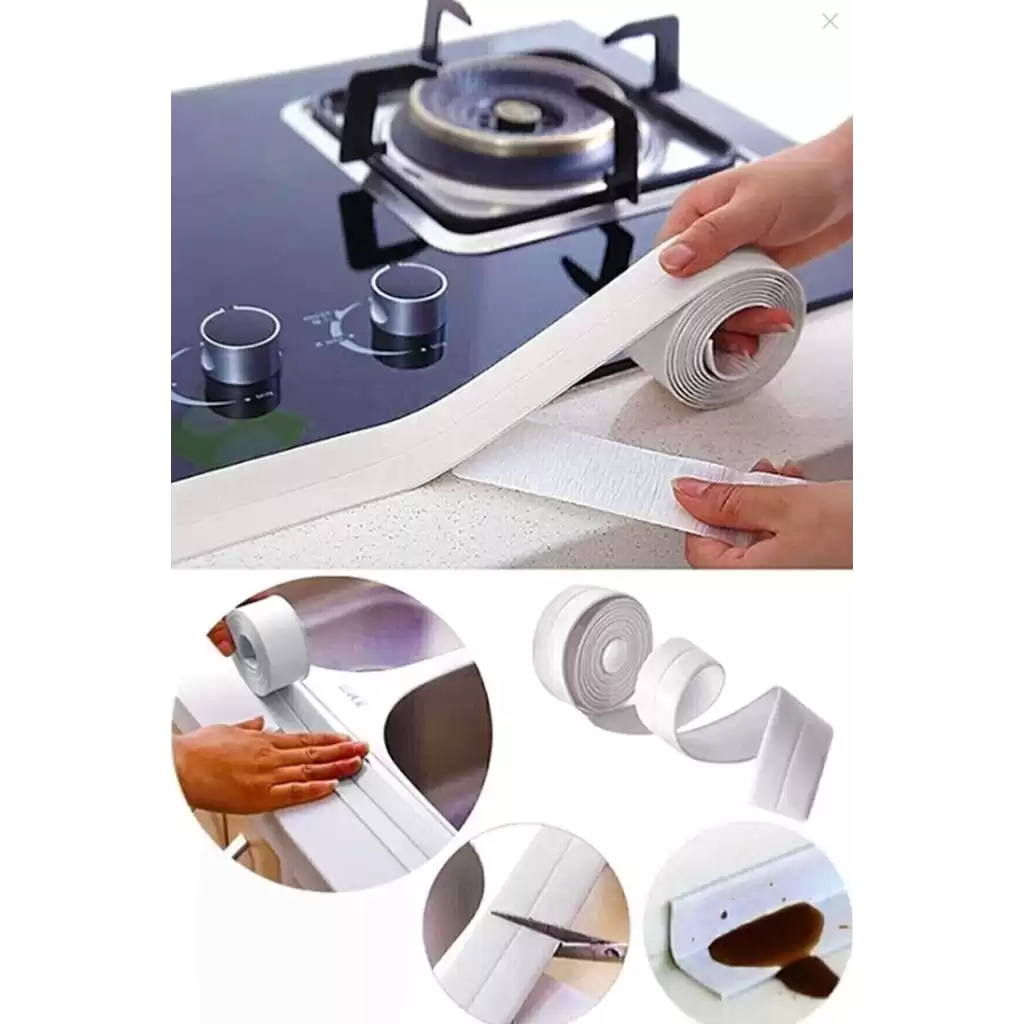 Su Sızdırmaz Geçirmez Lavabo Tezgah Küvet Duş Banyo Mutfak Pencere İzolasyon Şerit Bant 3,2 m x 38mm