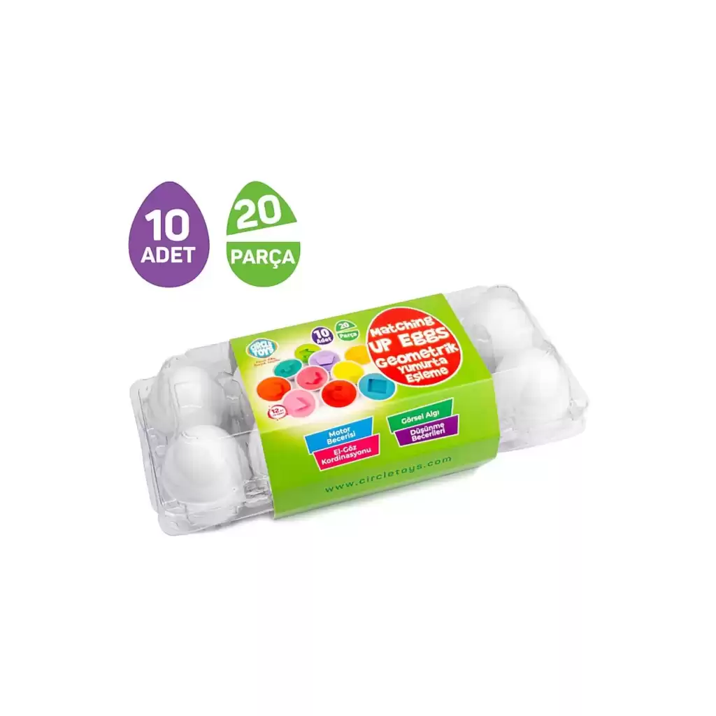10lu Geometrik Yumurta Eşleme Oyunu Şekilli Eğitici Öğretici Motor Gelişim Görsel Algı Oyuncak Toys