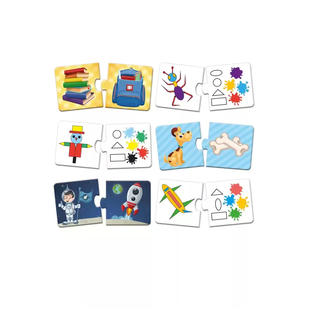 Connect Puzzle Bağlantı Kurma 96 Görsel Yapboz Eğitici Kartlar Görsel Zeka Algı Gelişim Dikkat Oyunu