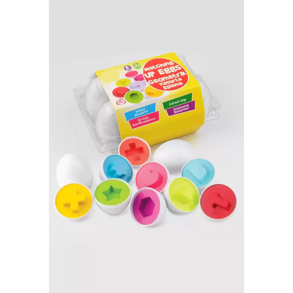 6lı Geometrik Yumurta Eşleme Oyunu Şekilli Eğitici Öğretici Motor Gelişim Görsel Algı Oyuncak Toys