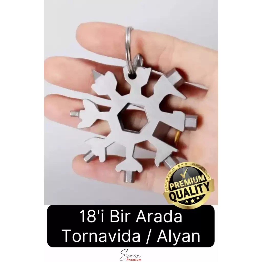 Çok Amaçlı Metal Kar Tanesi Tornavida Seti Taşınabilir Pratik Alyan Takımı 18 in 1 Anahtarlık Açıcı