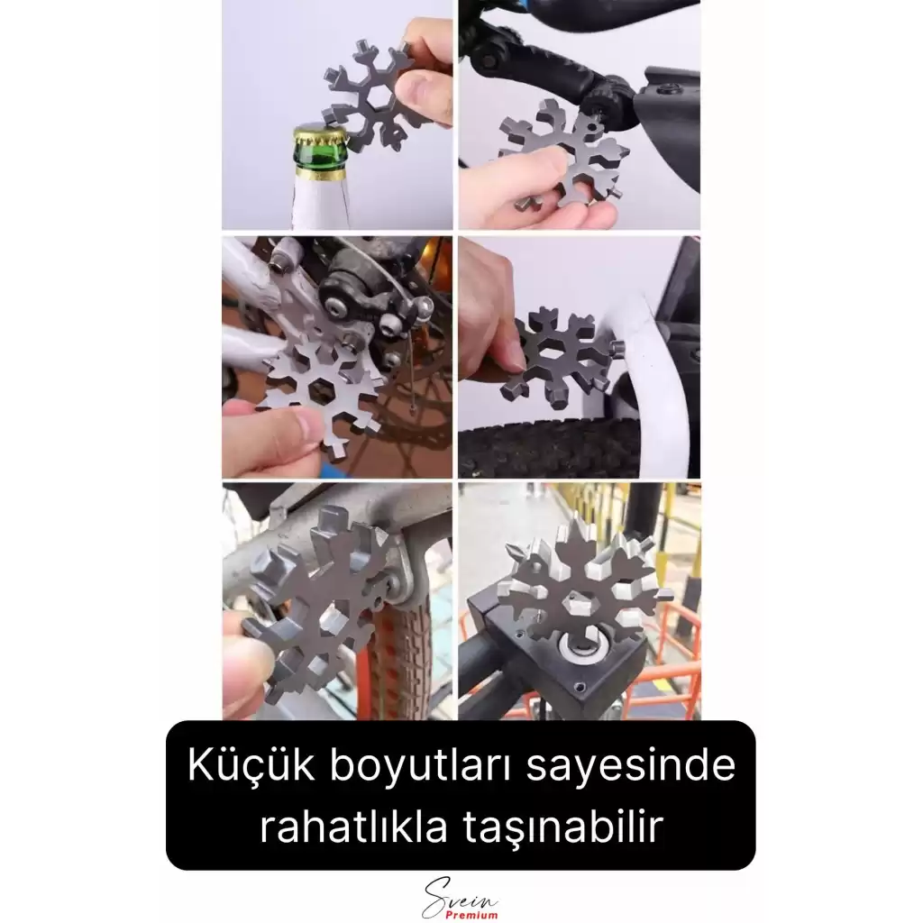 Çok Amaçlı Metal Kar Tanesi Tornavida Seti Taşınabilir Pratik Alyan Takımı 18 in 1 Anahtarlık Açıcı