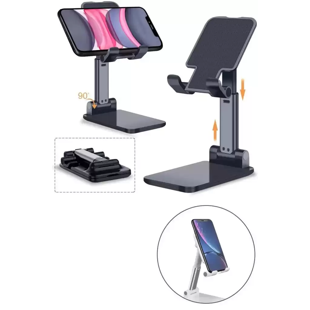 Katlanabilir Masaüstü Tablet ve Telefon Tutucu Stand Uzayabilen Kademeli Katlanır Pratik Portatif