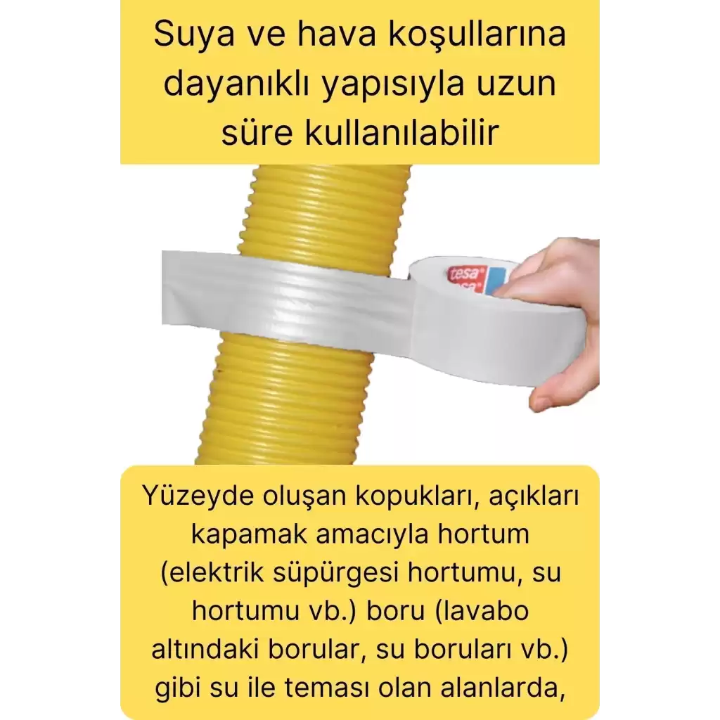 Premium Çok Amaçlı Su Geçirmez Sızdırmaz Dayanıklı Izole Beyaz Tamir Bandı 48 Mm 10 Mt 1 Adet