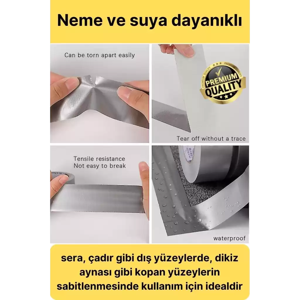 Premium Çok Amaçlı Su Geçirmez Sızdırmaz Dayanıklı Izole Beyaz Tamir Bandı 48 Mm 10 Mt 1 Adet