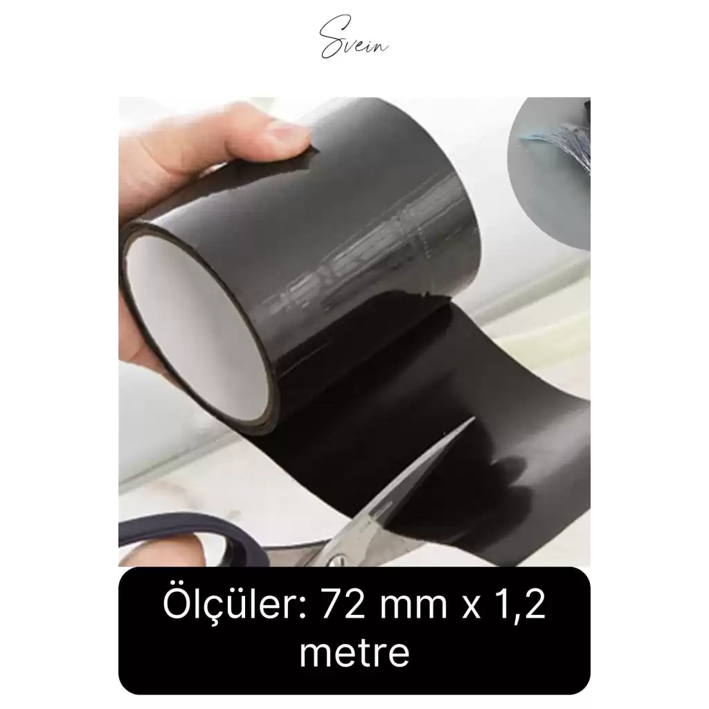 Süper Güçlü Su Geçirmez Sızdırmazlık Bandı Yama Bant Su Borusu Tamir Durdurma 72 mm x 1,2 mt