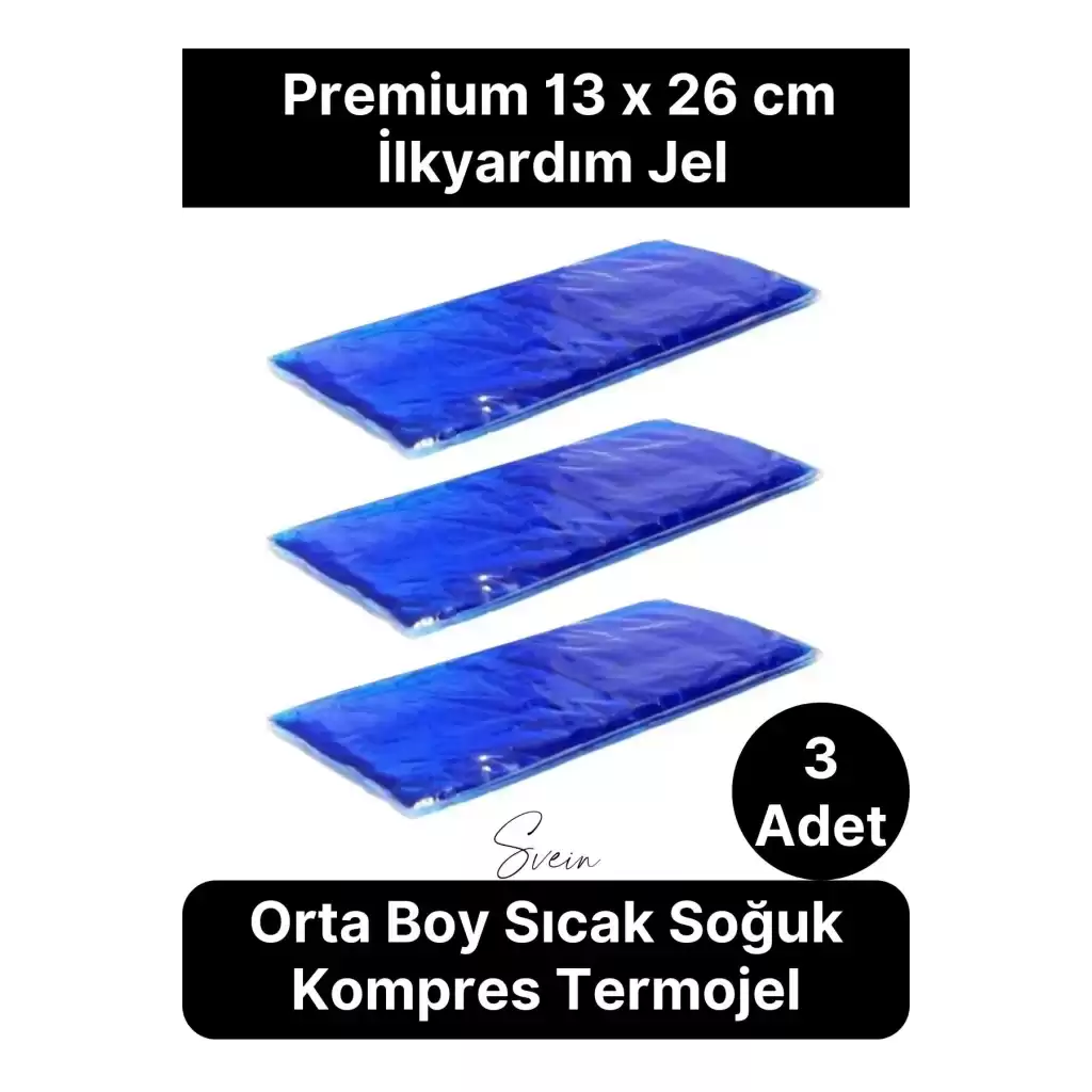 3lü Orta Boy Sıcak Soğuk Kompres Buz Jel Yeniden Kullanılabilir El Ayak Dirsek İlk Yardım Termojel