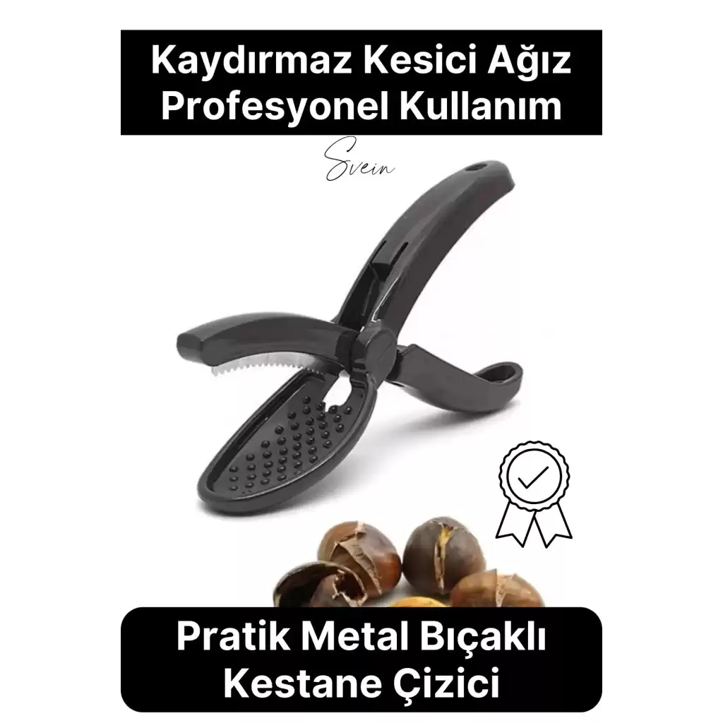 Pratik Kestane Çizici Kesici Metal Bıçaklı Plastik Saplı Kolay Kullanım Mutfak Aleti Chestnut Cutter