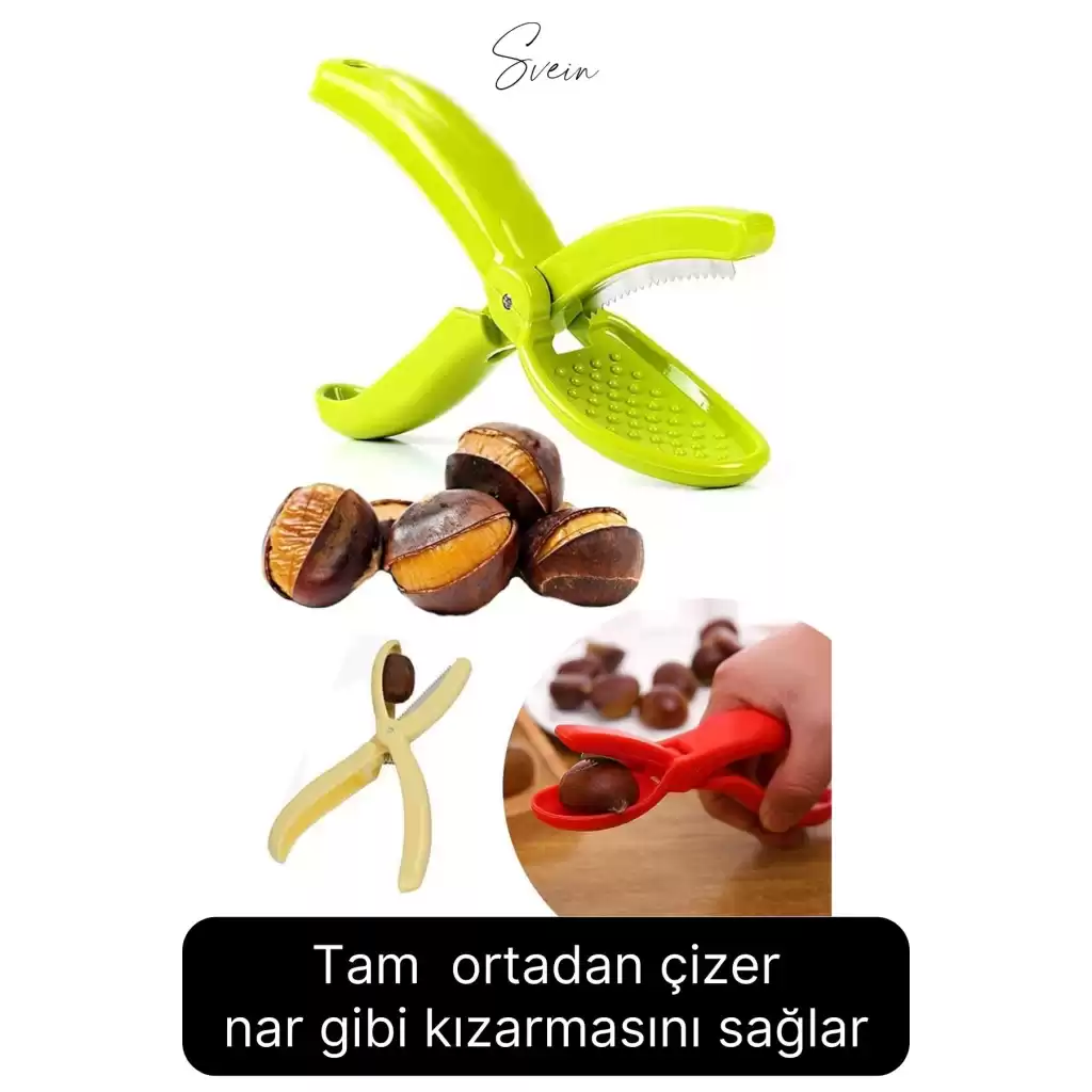 Pratik Kestane Çizici Kesici Metal Bıçaklı Plastik Saplı Kolay Kullanım Mutfak Aleti Chestnut Cutter