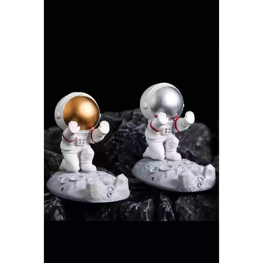 Masaüstü Sevimli Astronot Telefon Tutucu Standı Sağlam Tutunma Sallanmaz Dekoratif Evde Ofiste 1 Ad.