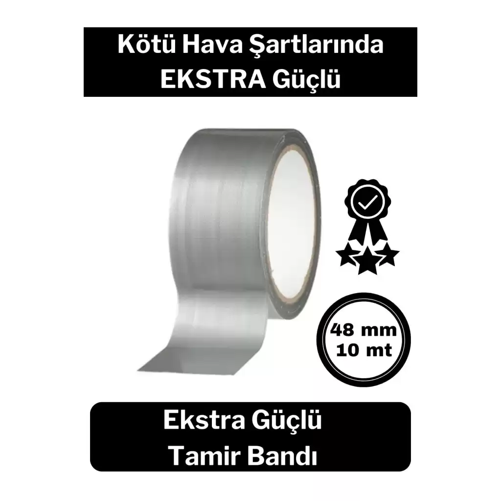Çok Amaçlı Su Geçirmez Sızdırmaz Dayanıklı İzolasyon Gri Tamir Bandı 48 Mm 10 Mt 1 Adet