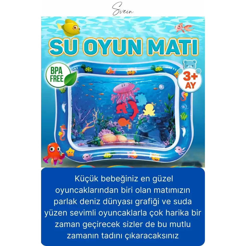 Dayanıklı Sızdırmaz Su Oyun Matı Bebek Aktivite Oyuncağı BPA İçermez Emekleme Zamanı Duyusal Gelişim