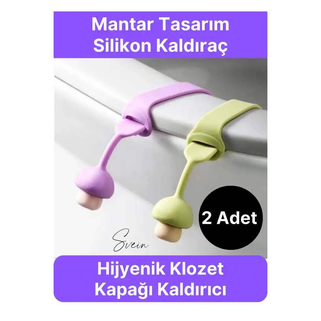 2 Adet Klozet Kapağı Kaldırma Hijyen Aparatı Tutucu Mantar Tasarım Silikon Esnek Pratik Banyo İçin