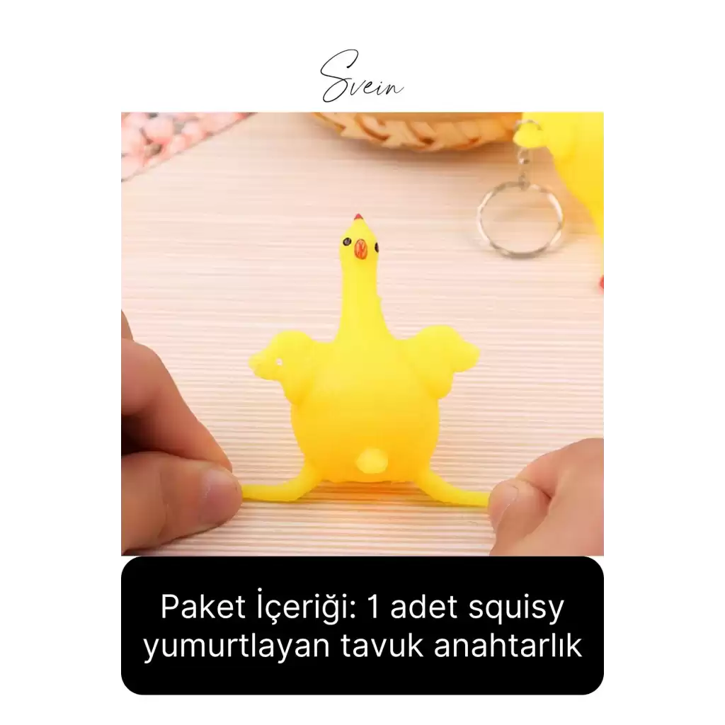 Squishy Yumurtlayan Tavuk Anahtarlık Civciv İlginç Komik Sevmli Aksesuar Hediye Oyuncak Arkadaşa