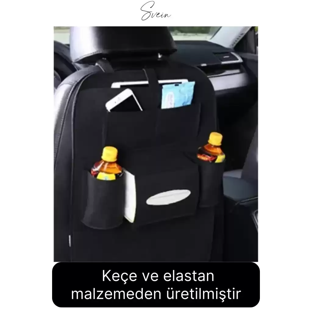Oto Koltuk Arkası Organizer Düzenleme Çok Gözlü İstifleme Depolama Oto Kılıf Keçe Dayanıklı Cepli