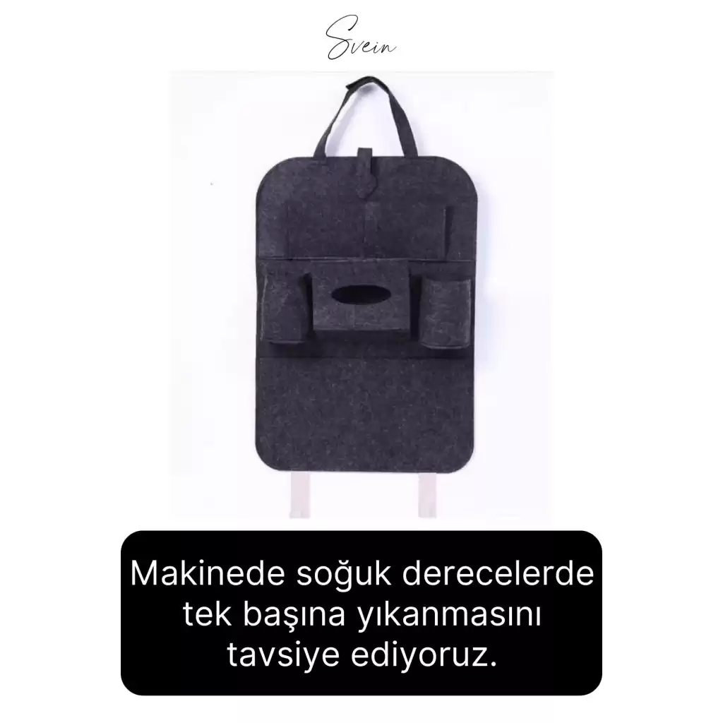 Oto Koltuk Arkası Organizer Düzenleme Çok Gözlü İstifleme Depolama Oto Kılıf Keçe Dayanıklı Cepli