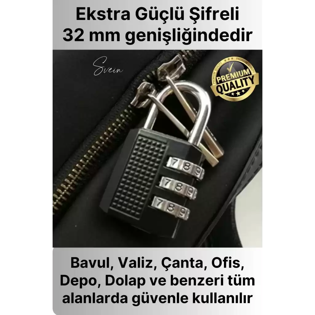 32 mm 3 Basamaklı Haneli Şifreli Premium Paslanmaz Çelik Küçük Ekstra Güçlü Şifreli Asma Kilit