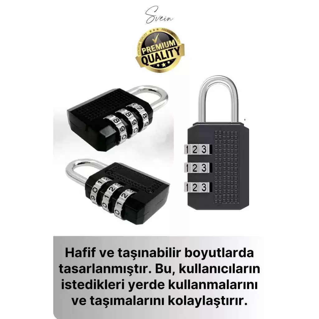 25 mm 3 Basamaklı Haneli Şifreli Premium Paslanmaz Çelik Küçük Ekstra Güçlü Şifreli Asma Kilit