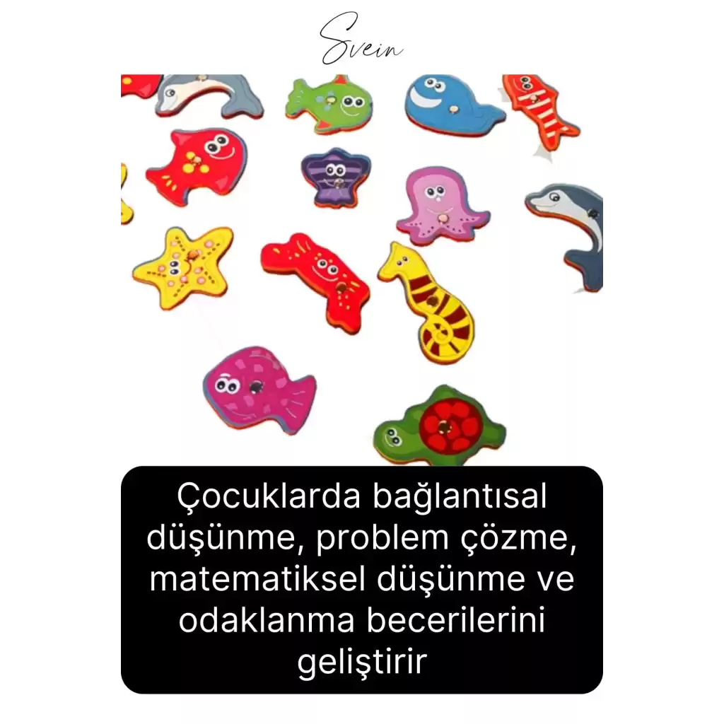 Ahşap Mıknatıslı Balık Tutma El Göz Koordinasyon Çocuklara İnce Motor Beceri Eğitici Öğretici Oyunu
