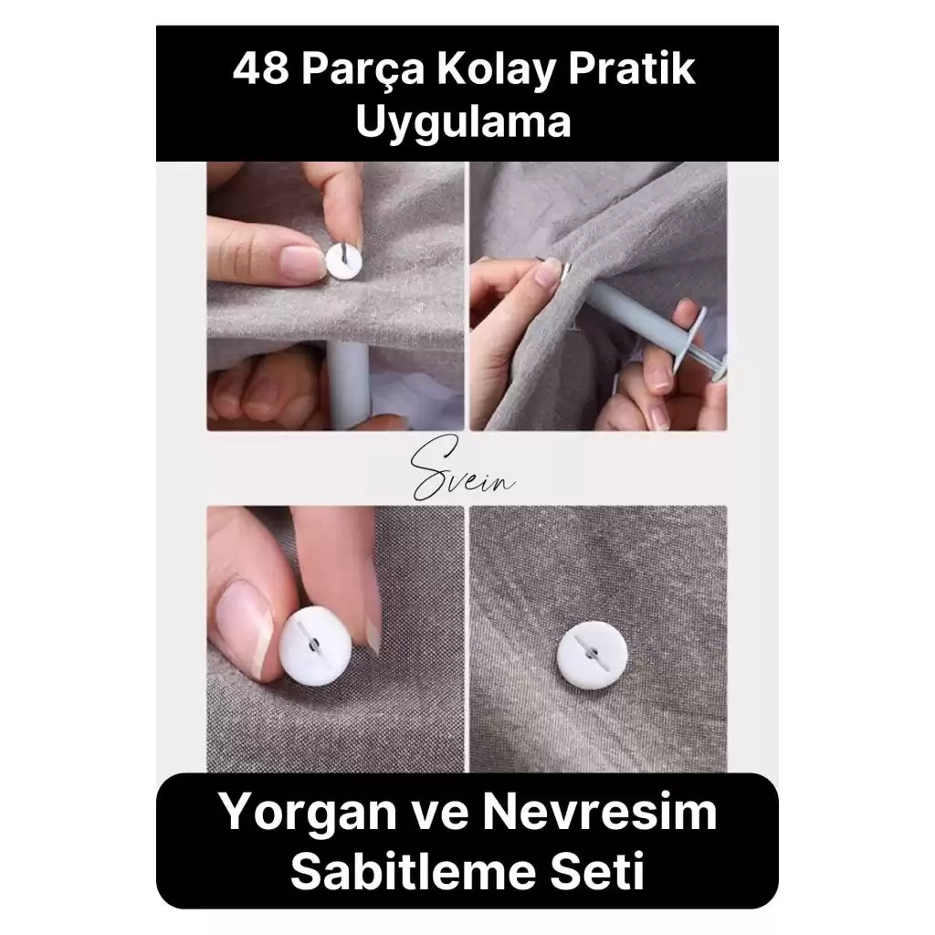Pratik Yorgan ve Nevresim Kılıfı Sabitleme Aparatı Tutucu İğnesi Yastık Yatak Örtüsü Klipsi Seti
