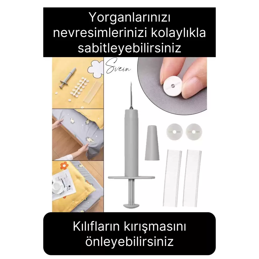 Pratik Yorgan ve Nevresim Kılıfı Sabitleme Aparatı Tutucu İğnesi Yastık Yatak Örtüsü Klipsi Seti