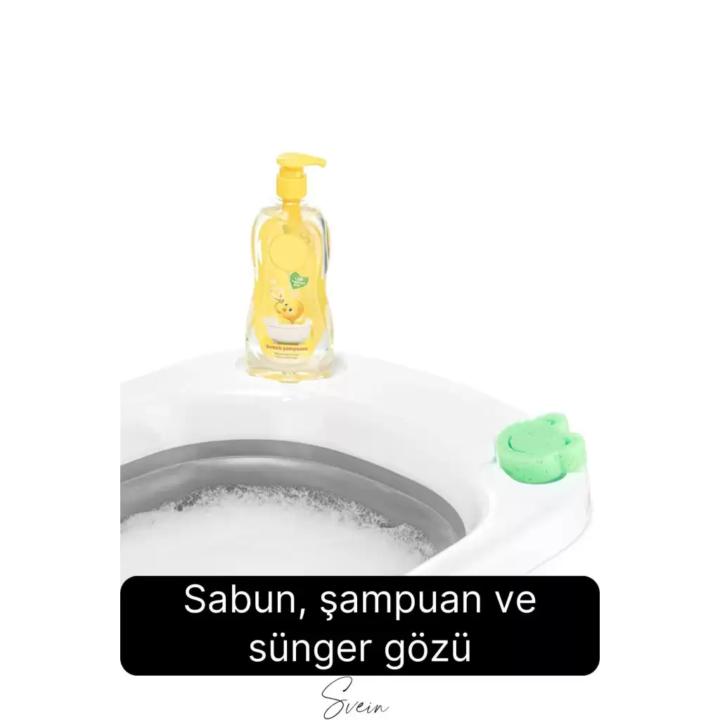Premium Pratik Katlanır Yer Kaplamaz Ayaklı Bebek Yıkama Banyo Küvet Duş Kova Maşrapa Koçero Seti