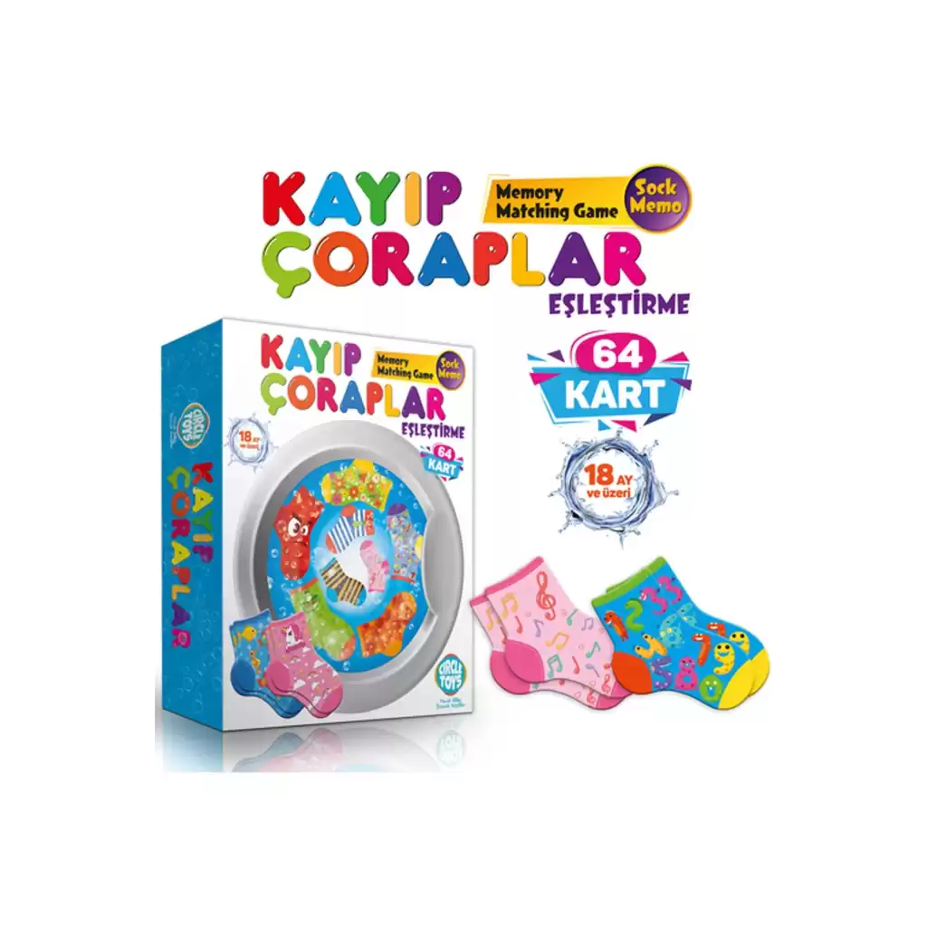 Kayıp Çoraplar Eşleştirme Beceri Zeka Geliştirme El Göz Algı Koordinasyon Okul Öncesi Kutulu Oyunu