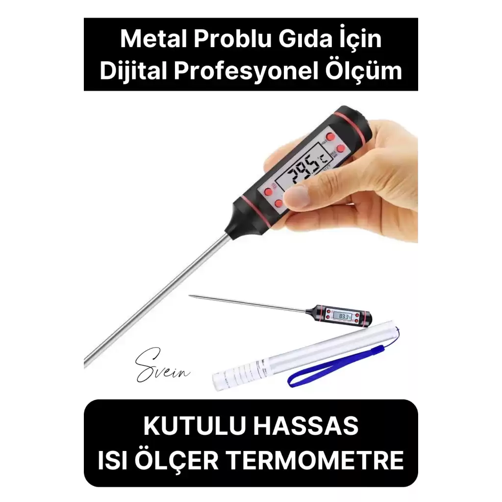 Dijital Gıda Et Tavuk Yemek Pişirme Çubuk Termometre Profesyonel Barbekü Sıcaklık Ölçer Mutfak